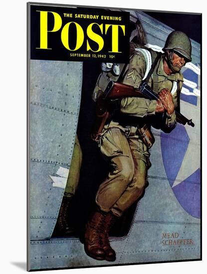 "Paratrooper," Saturday Evening Post Cover, September 12, 1942-Mead Schaeffer-Mounted Giclee Print