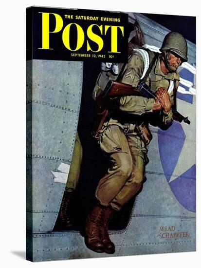 "Paratrooper," Saturday Evening Post Cover, September 12, 1942-Mead Schaeffer-Stretched Canvas