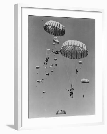 Paratroopers of the U.S. 187th Regimental Combat Team During a Practice Maneuver in the Far East-null-Framed Photo