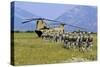 Paratroopers Participate in a Training Jump with a Ch-47 Chinook-null-Stretched Canvas