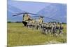 Paratroopers Participate in a Training Jump with a Ch-47 Chinook-null-Mounted Photographic Print