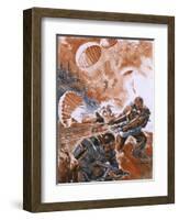 Paratroops Landing 1944-Raoul Auger-Framed Art Print