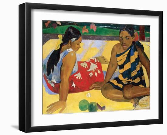 Parau Api, What's New?, 1892-Paul Gauguin-Framed Giclee Print