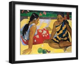 Parau Api, What's New?, 1892-Paul Gauguin-Framed Giclee Print