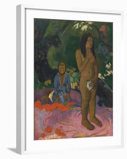 Parau Na Te Varua Ino (Words of the Devil), 1892-Paul Gauguin-Framed Giclee Print