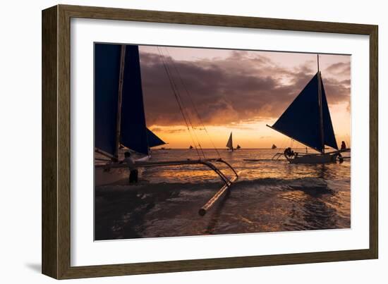 Paraw Boats, White Beach, Boracay, the Visayas, Philippines, Southeast Asia, Asia-Ben Pipe-Framed Photographic Print