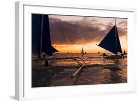 Paraw Boats, White Beach, Boracay, the Visayas, Philippines, Southeast Asia, Asia-Ben Pipe-Framed Photographic Print