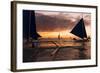 Paraw Boats, White Beach, Boracay, the Visayas, Philippines, Southeast Asia, Asia-Ben Pipe-Framed Photographic Print