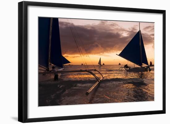 Paraw Boats, White Beach, Boracay, the Visayas, Philippines, Southeast Asia, Asia-Ben Pipe-Framed Photographic Print