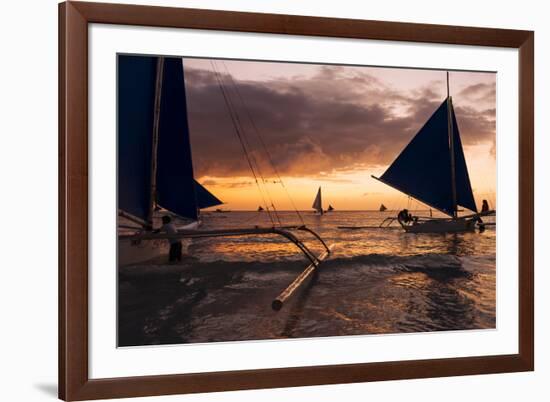 Paraw Boats, White Beach, Boracay, the Visayas, Philippines, Southeast Asia, Asia-Ben Pipe-Framed Photographic Print