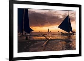 Paraw Boats, White Beach, Boracay, the Visayas, Philippines, Southeast Asia, Asia-Ben Pipe-Framed Photographic Print