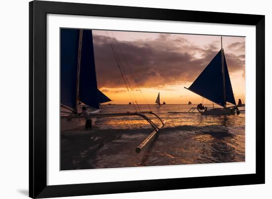 Paraw Boats, White Beach, Boracay, the Visayas, Philippines, Southeast Asia, Asia-Ben Pipe-Framed Photographic Print