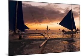 Paraw Boats, White Beach, Boracay, the Visayas, Philippines, Southeast Asia, Asia-Ben Pipe-Mounted Photographic Print