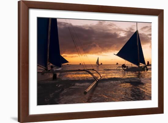 Paraw Boats, White Beach, Boracay, the Visayas, Philippines, Southeast Asia, Asia-Ben Pipe-Framed Photographic Print