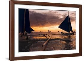 Paraw Boats, White Beach, Boracay, the Visayas, Philippines, Southeast Asia, Asia-Ben Pipe-Framed Photographic Print