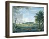 Parc Du Raincy, the Chateau and the Rocks, C.1754-93 (Gouache on Paper)-Louis Carrogis Carmontelle-Framed Giclee Print