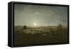 Parc ?outons, clair de lune-Jean-Fran?ois Millet-Framed Stretched Canvas