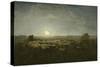 Parc ?outons, clair de lune-Jean-Fran?ois Millet-Stretched Canvas