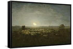 Parc ?outons, clair de lune-Jean-Fran?ois Millet-Framed Stretched Canvas