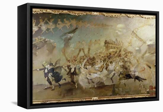 Parce Domine"...Decoration for the Cabaret "Le Chat Noir"-Adolphe Willette-Framed Stretched Canvas