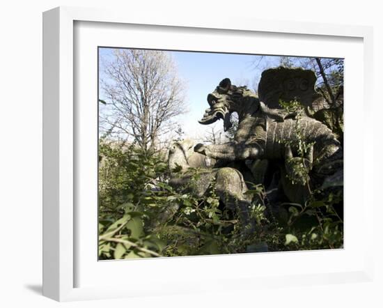 Parco Dei Monstri (Garden of the Monsters), Sacro Bosco, Bomarzo Gardens, Viterbo, Lazio, Italy-Oliviero Olivieri-Framed Photographic Print