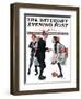 "Pardon Me" Saturday Evening Post Cover, January 26,1918-Norman Rockwell-Framed Giclee Print