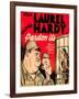 Pardon Us, Oliver Hardy, Stan Laurel on Window Card, 1931-null-Framed Photo