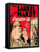 Pardon Us, Oliver Hardy, Stan Laurel on Window Card, 1931-null-Framed Stretched Canvas