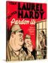 Pardon Us, Oliver Hardy, Stan Laurel on Window Card, 1931-null-Stretched Canvas