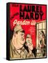 Pardon Us, Oliver Hardy, Stan Laurel on Window Card, 1931-null-Framed Stretched Canvas