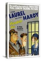 PARDON US, poster art, from left: Oliver Hardy, Stan Laurel [Laurel and Hardy], 1931-null-Stretched Canvas