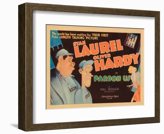 Pardon Us, Titlecard, Front, from Left: Oliver Hardy, Stan Laurel, 1931-null-Framed Art Print