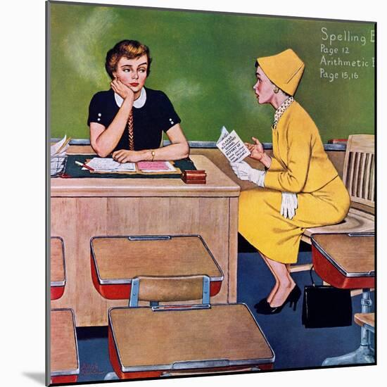 "Parent - Teacher Conference", December 12, 1959-Amos Sewell-Mounted Giclee Print