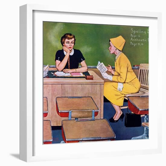 "Parent - Teacher Conference", December 12, 1959-Amos Sewell-Framed Premium Giclee Print