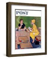 "Parent - Teacher Conference" Saturday Evening Post Cover, December 12, 1959-Amos Sewell-Framed Giclee Print