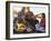 Parents And Their Children Sitting Around a Campfire-null-Framed Premium Photographic Print