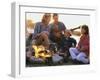 Parents And Their Children Sitting Around a Campfire-null-Framed Premium Photographic Print