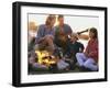 Parents And Their Children Sitting Around a Campfire-null-Framed Photographic Print