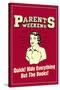 Parents Weekend Hide Everything But Books Funny Retro Poster-Retrospoofs-Stretched Canvas