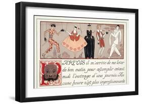 Parfois Il M'arrive' (Ink and W/C on Paper)From Personages De Comedie, Pub. 1922 (Pochoir Print)-Georges Barbier-Framed Giclee Print