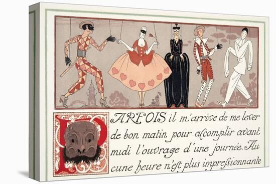 Parfois Il M'arrive' (Ink and W/C on Paper)From Personages De Comedie, Pub. 1922 (Pochoir Print)-Georges Barbier-Stretched Canvas