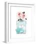 Parfume Teal with Rose-Amanda Greenwood-Framed Art Print