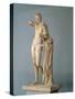 Parian Marble Statue of Hermes Holding Infant Dionysus in His Arms-null-Stretched Canvas