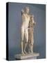 Parian Marble Statue of Hermes Holding Infant Dionysus-null-Stretched Canvas