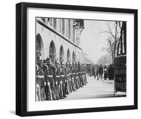 Paris, 1898-1900 - Republican Guards in front of the Palais de Justice-Eugene Atget-Framed Art Print