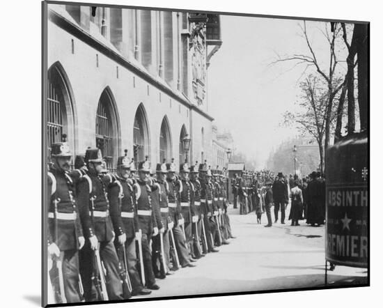 Paris, 1898-1900 - Republican Guards in front of the Palais de Justice-Eugene Atget-Mounted Art Print