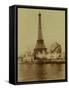 Paris, 1900 World Exhibition, The Eiffel Tower and the Grand Globe Céleste-Brothers Neurdein-Framed Stretched Canvas