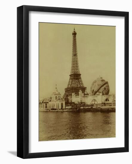 Paris, 1900 World Exhibition, The Eiffel Tower and the Grand Globe Céleste-Brothers Neurdein-Framed Photographic Print
