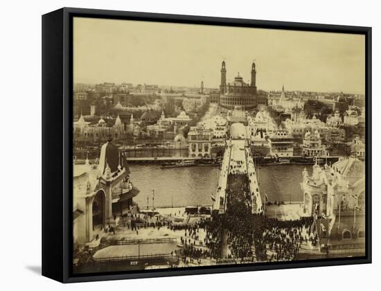 Paris, 1900 World Exhibition, View of the Trocadero on the Opening Day-Brothers Neurdein-Framed Stretched Canvas