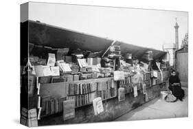 Paris, 1910-1911 - Secondhand Book Dealer, place de la Bastille bouquiniste-Eugene Atget-Stretched Canvas